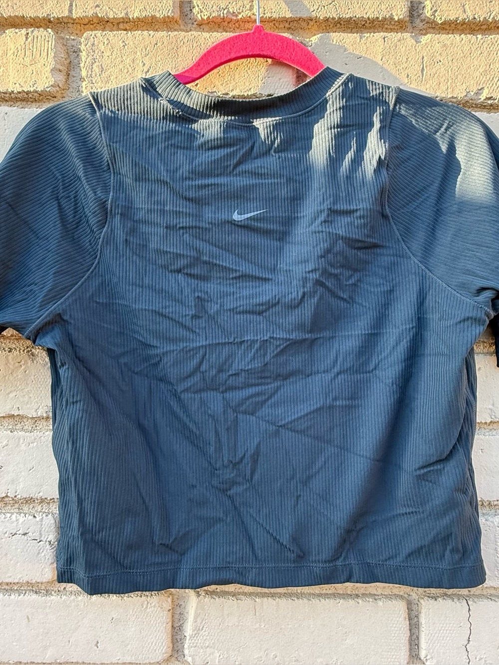 Nike Zenvy Mockneck Crop Tee in Navy - Size Large